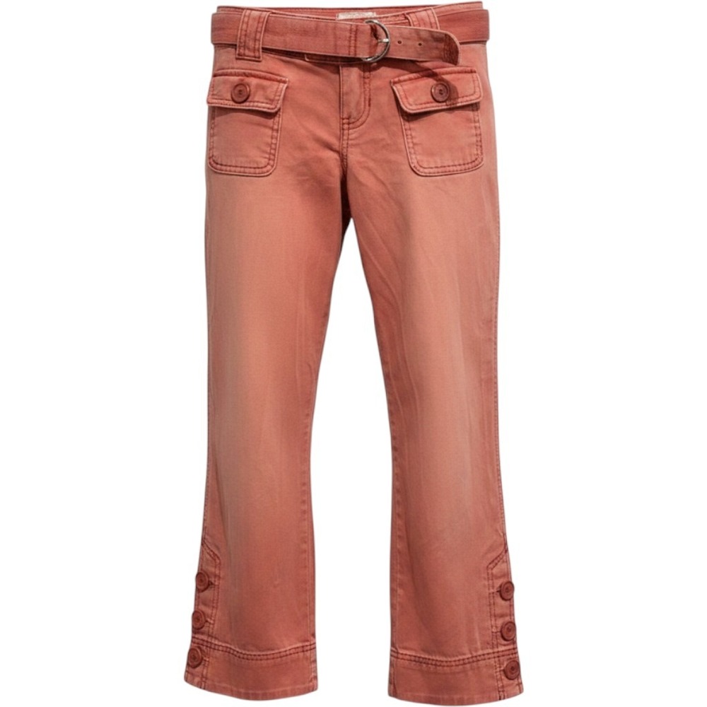 Abercrombie & Fitch Y2K Low Rise Coral Pink Belted Cargo Pants Size 4